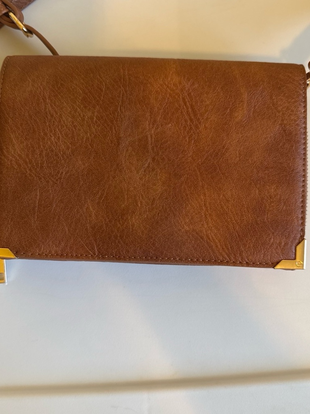 Urban Expressions Brown Crossbody with Gold Accents